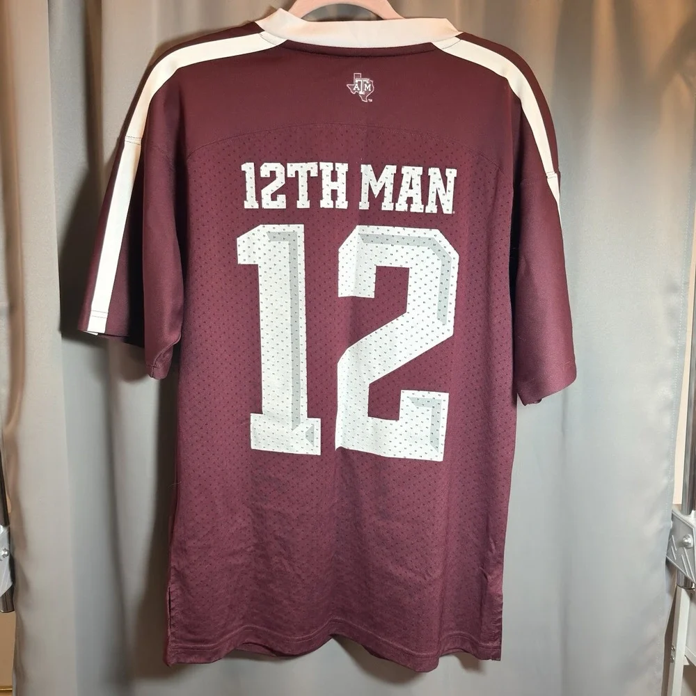 adidas Texas A&M Aggies Maroon SEC 12th Man Football Jersey #12 Size M